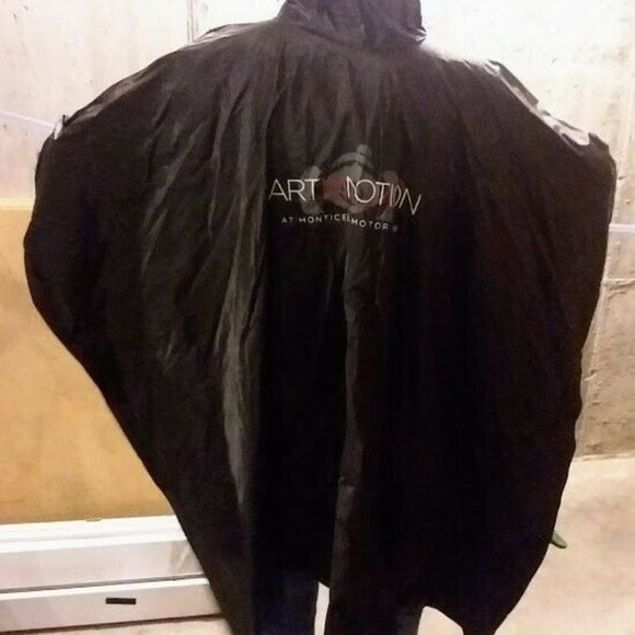 Monticello Motor Club Black Rain Poncho perfect with Tag Aqua Sheen - Picture 3 of 7